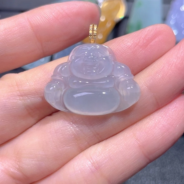 颈饰18K金镶嵌翡翠翡翠