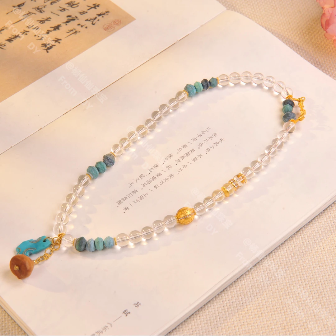 【杨仙仙珠宝】18K厚金镶嵌白水晶多宝手串- A4501