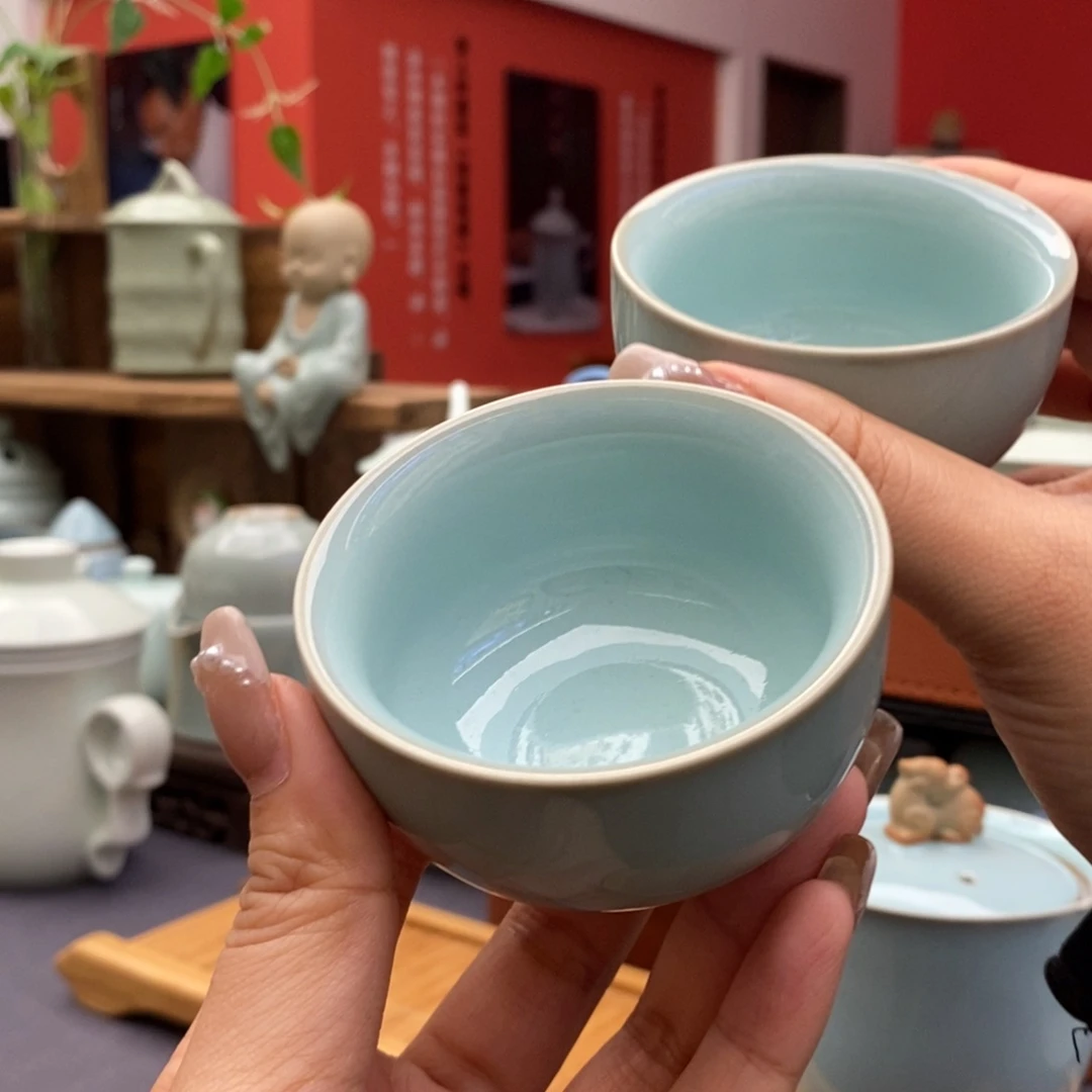 天青色禅定杯80ml廷怀窑