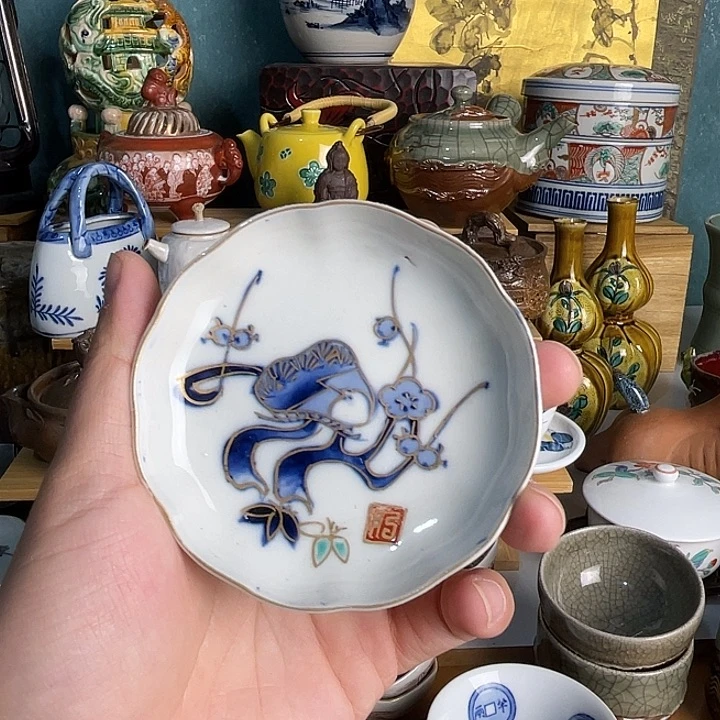 瓷片好看的杯托不错滴