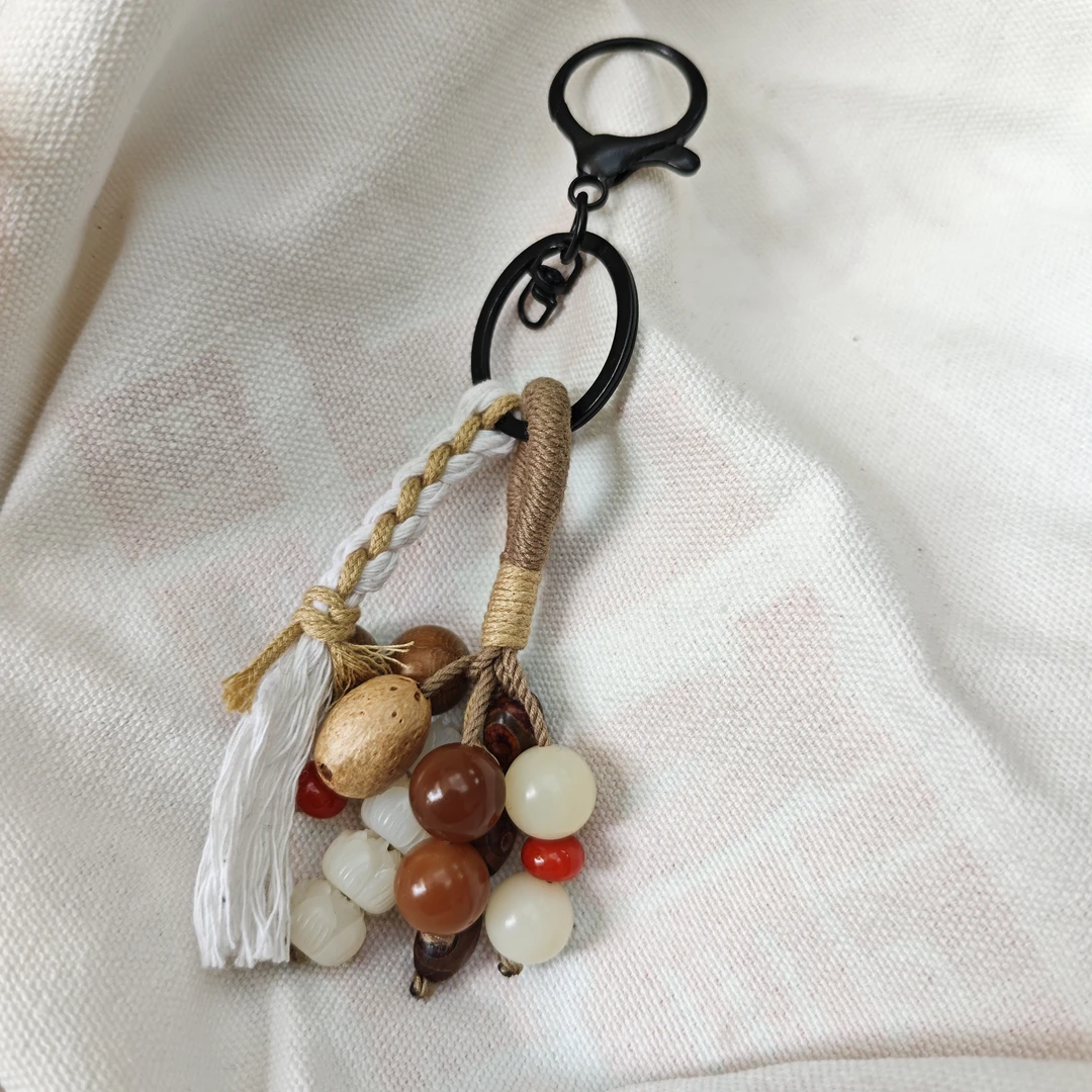 051913手工串珠钥匙扣配件菩提根