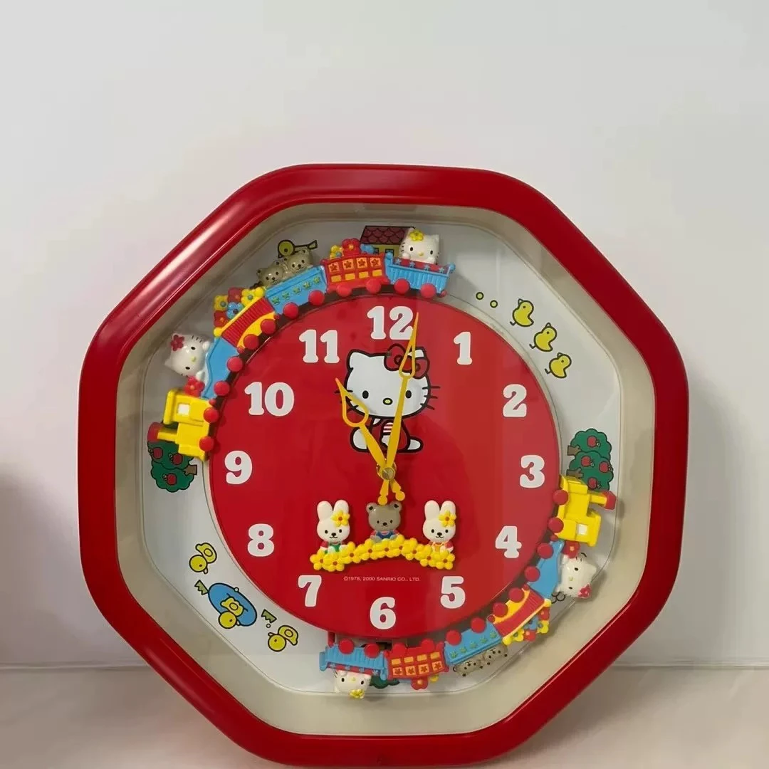 HelloKitty创意卡通小火车时钟挂钟壁装饰挂钟挂墙钟家用装饰挂件