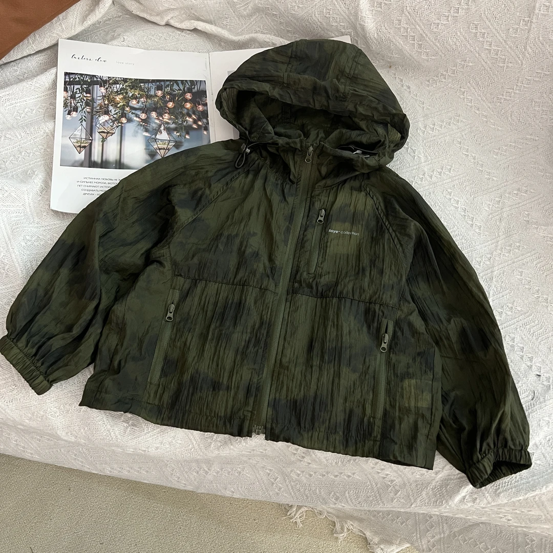 2025年夏季新款儿童外套休闲百搭宽松时尚洋气80305绿色防晒衣