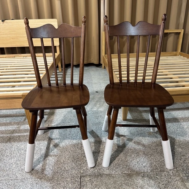 复古橡胶木实木餐椅温莎椅