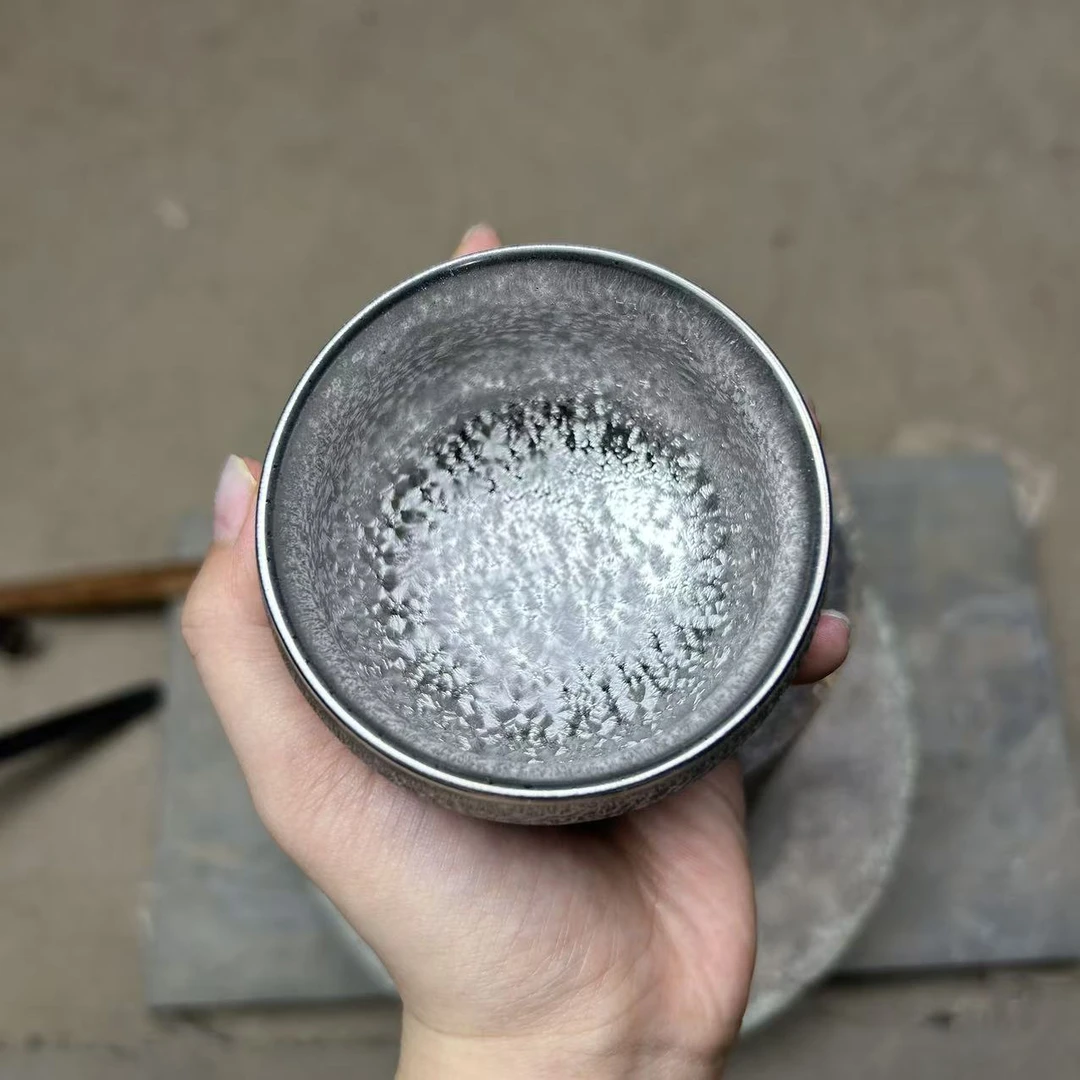 天目瓷主人杯禅定双面银杯