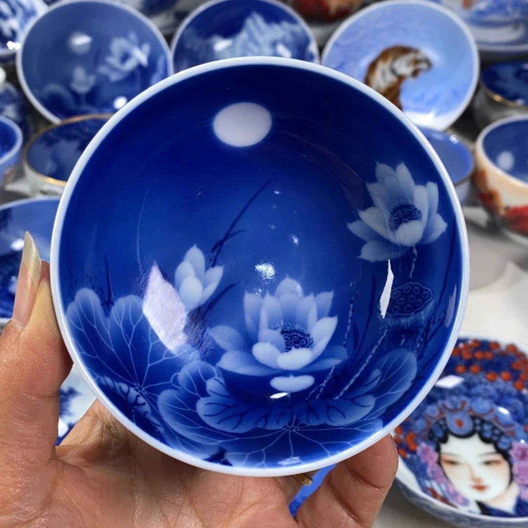 青花荷花主人杯杯