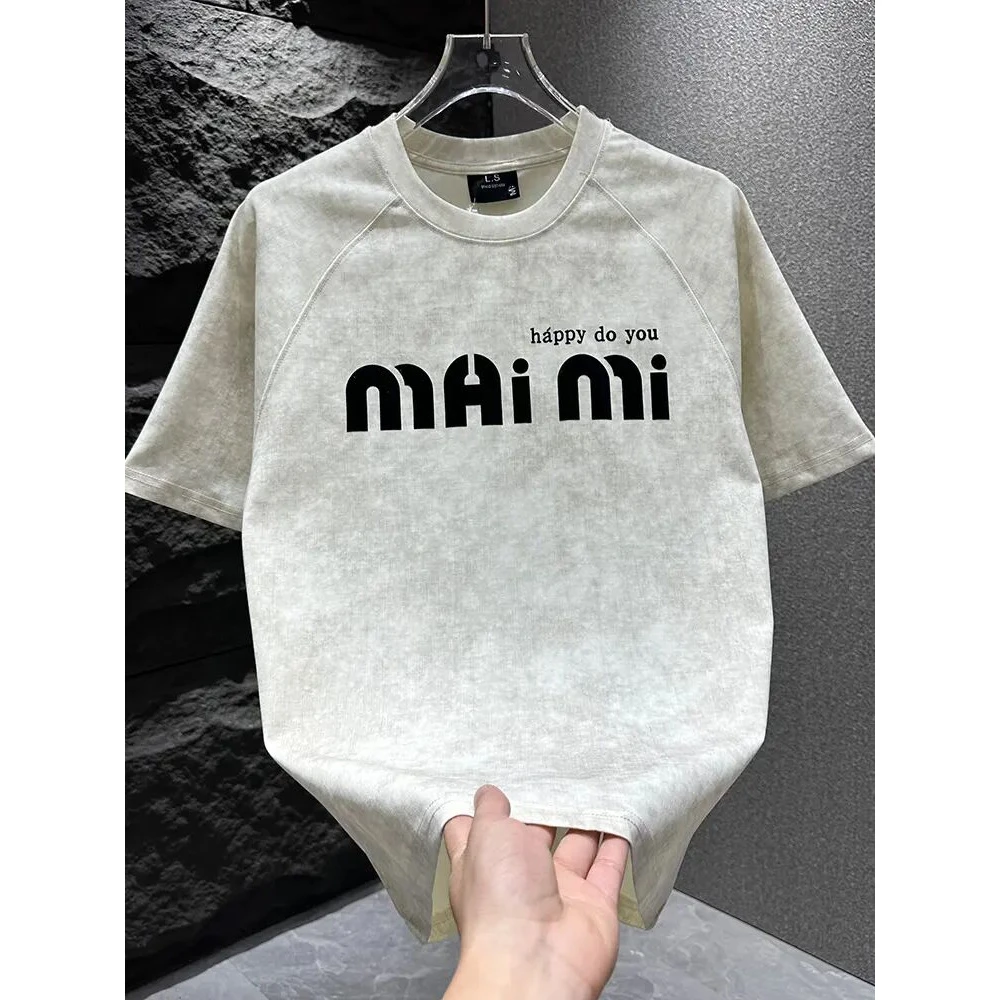 简约风夏季新款百搭字母短袖T恤男宽松舒适轻薄圆领时尚休闲短袖