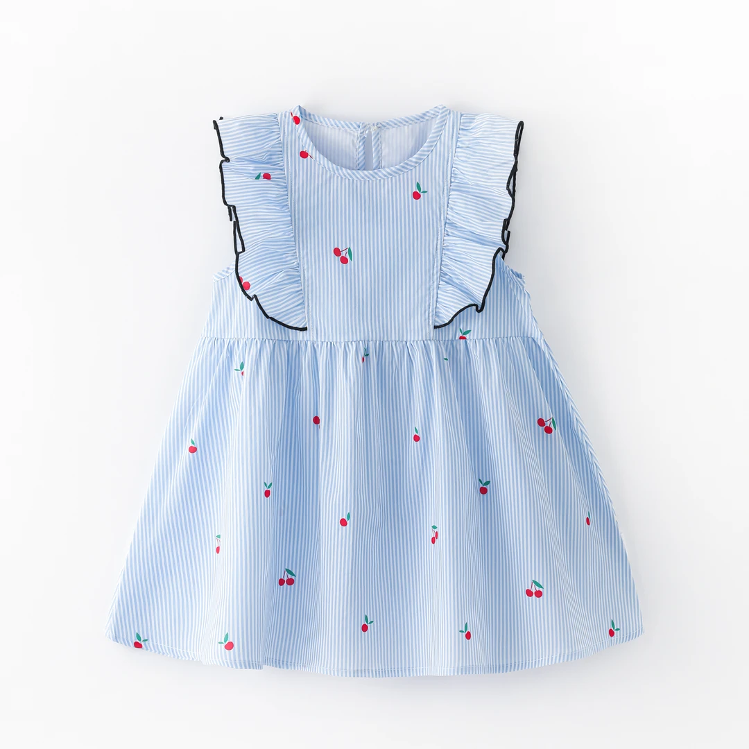 儿童连衣裙女中小童律动樱桃连衣裙QX717