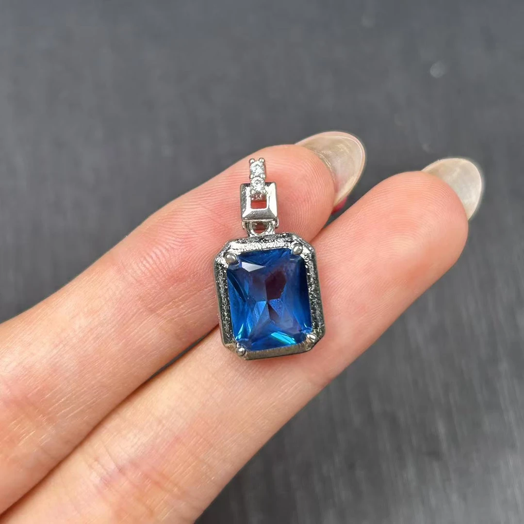 阿鲁沙-气质时尚蓝宝石-精工合金培育吊坠配链666