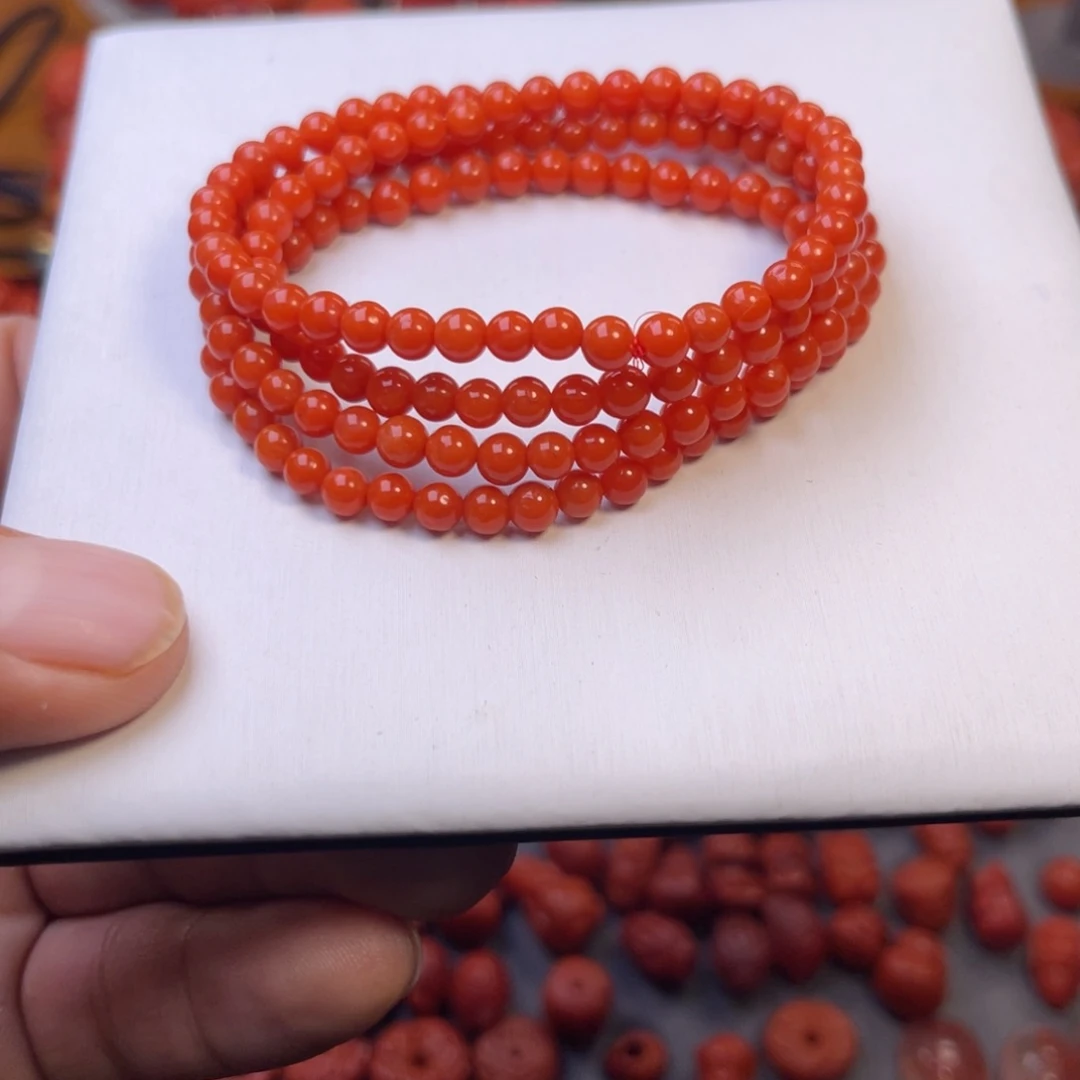 南红玛瑙未镶嵌保山精工圆珠多圈卡4➕