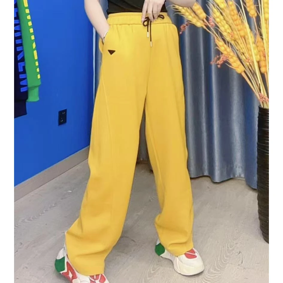 859春季新款时尚高品质阔腿宽松中高腰抽绳薄款女散腿弯刀休闲裤