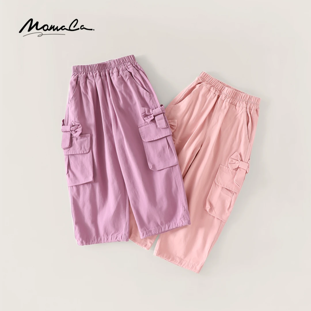 MOMOCO2025款春季女童甜酷潮流洋气工装裤休闲裤77580354002&003