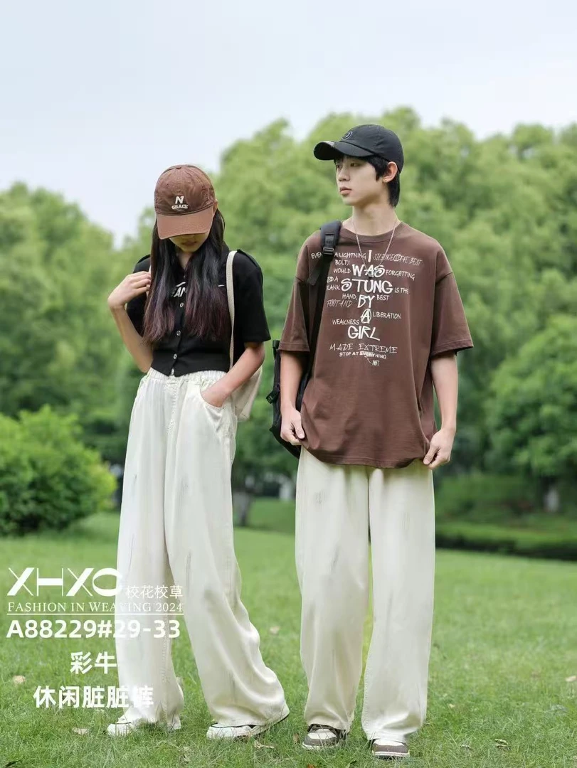 504091  韩版优选春款优选儿童时尚休闲宽松百搭工装休闲裤