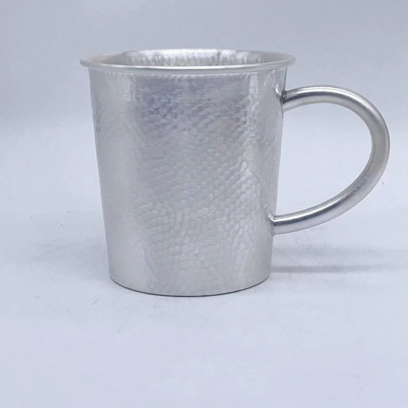 足银银制品 足银999手工银杯带手柄马克杯纯银