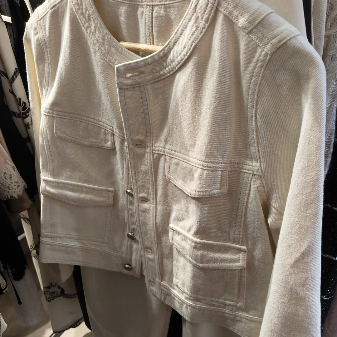 【AS月纪】25新高级老钱麻质牛仔百搭口袋夹克外套AS25QDWT02798