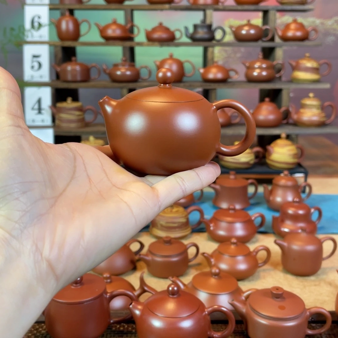 茶壶紫砂分**.潮州手工手拉朱泥西施壶