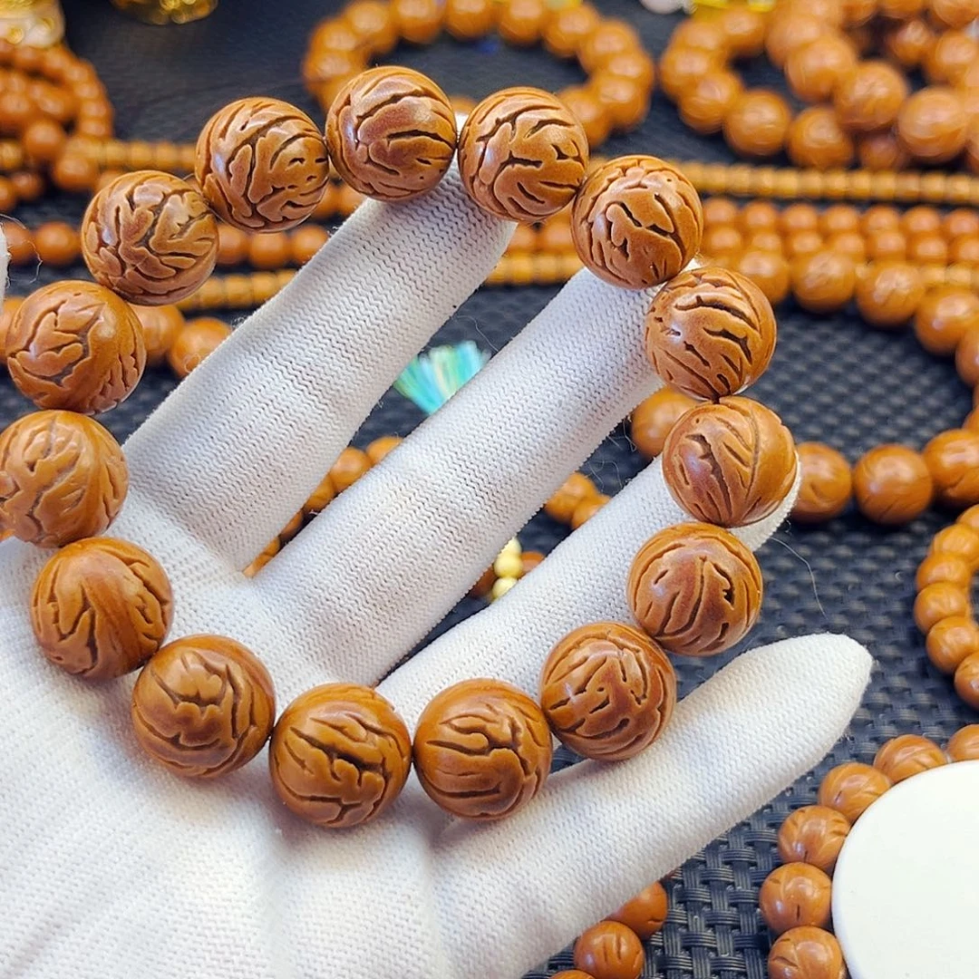 桃核手串刺龙纹16尺