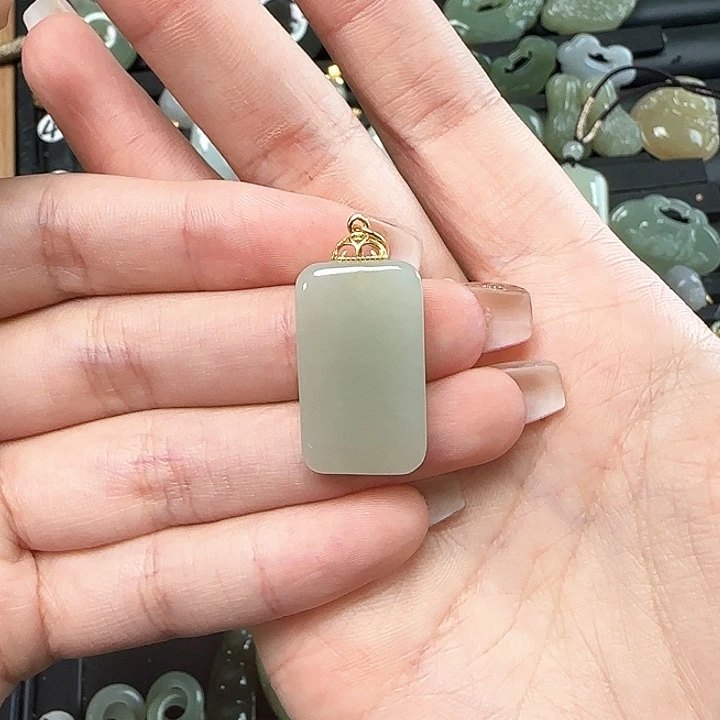 和田玉银S925镶嵌颈饰