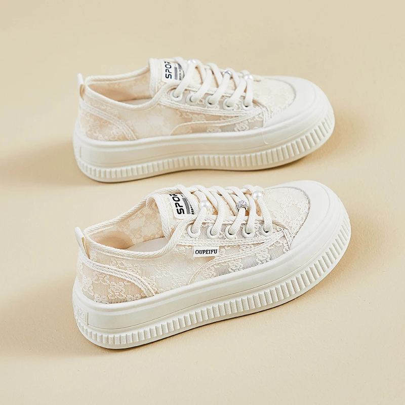 2025夏季新款休闲网鞋女厚底百搭透气运动鞋ins学生网面小白鞋