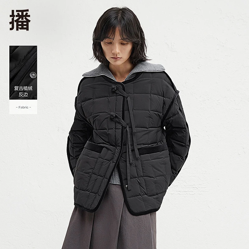 【陈大可专属】播方形拼接口袋羽绒服