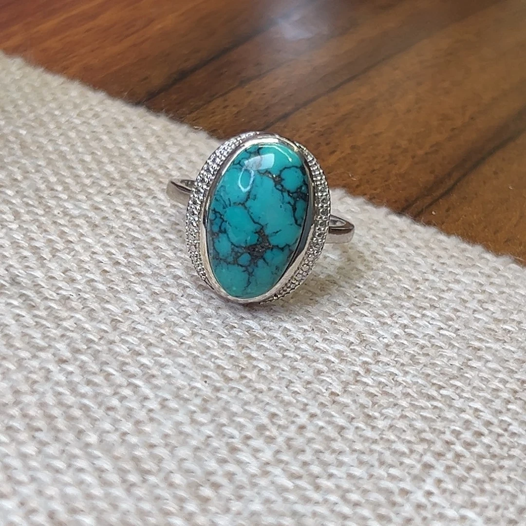 绿松石银S925镶嵌珠宝奇石