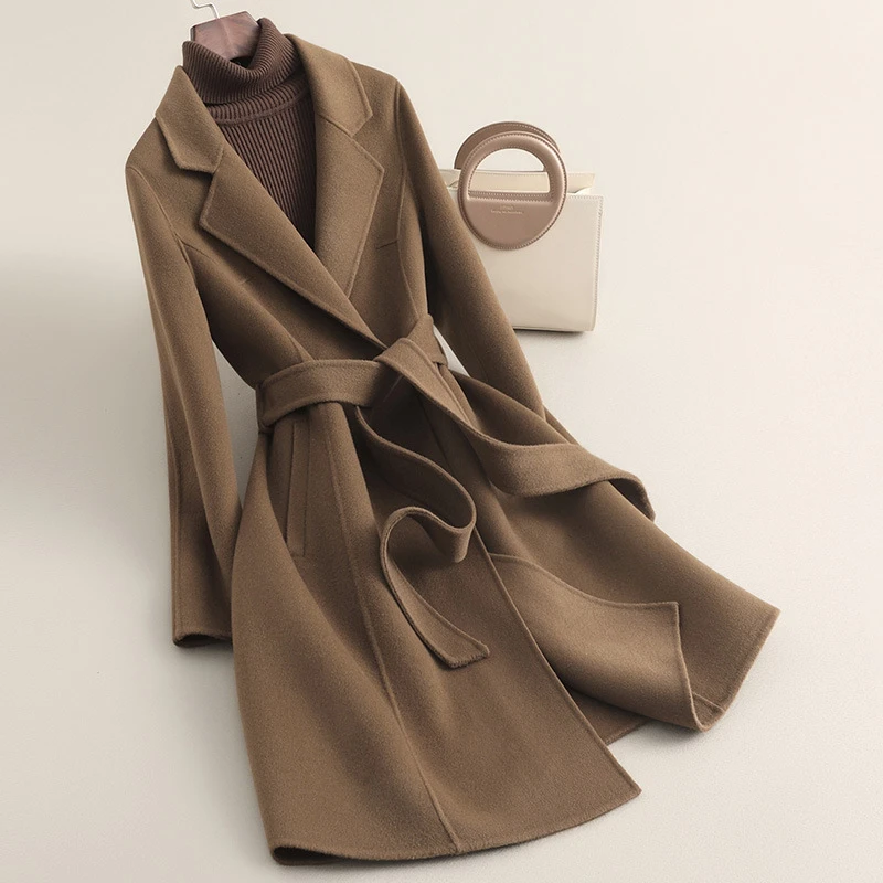 女长款毛呢外套春季双面羊绒大衣冬季显瘦韩版女士
