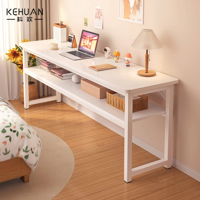 书桌家用女生卧室长条桌简易出租屋靠墙长桌子工作台阳台窄电脑桌