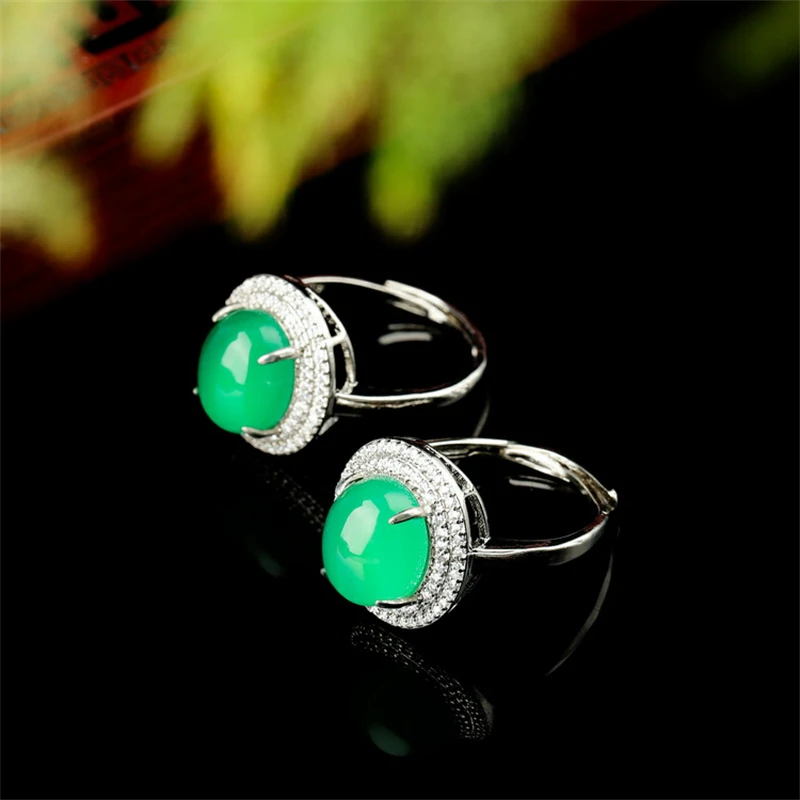 【优游岁月】双圈绿玉髓戒指/多样性发其一