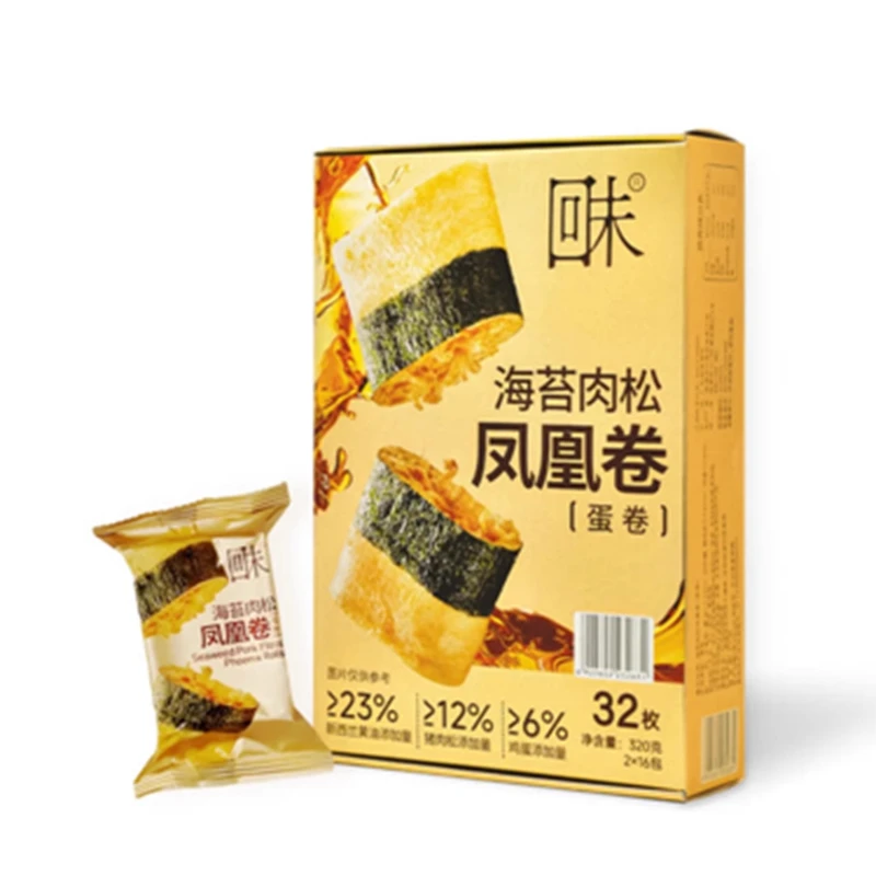 回味 开心果海苔肉松凤凰卷（蛋卷）320g