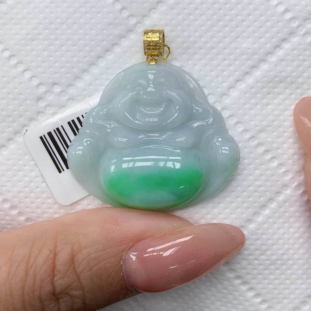 颈饰18K金镶嵌翡翠