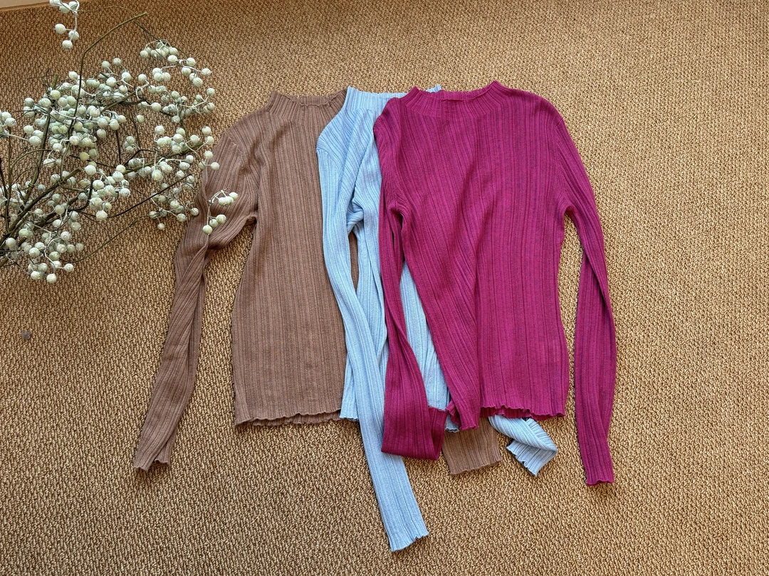 【80支打底】中领桑蚕丝羊绒意大利进口奢*牌BOTTO纱线80支打底衫