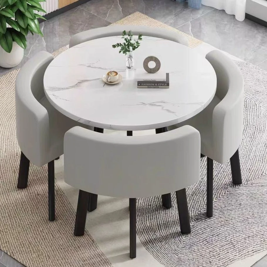 简约办公谈判洽谈桌椅组合创意会客奶茶店铺休闲接待小圆桌子餐桌