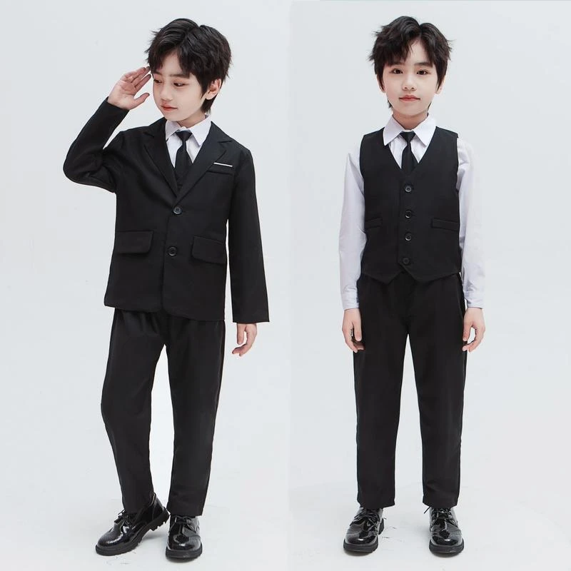 儿童西装套装帅气英伦风花童礼服男童小西服中大童男孩钢琴演出服