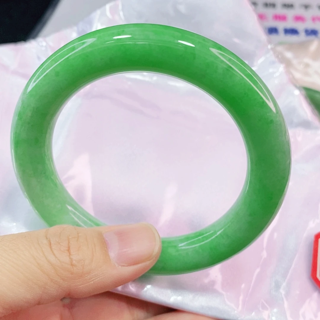 未镶嵌手镯翡翠56圈口圆条