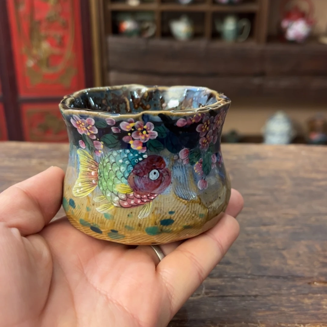 柴烧手工手绘陶瓷