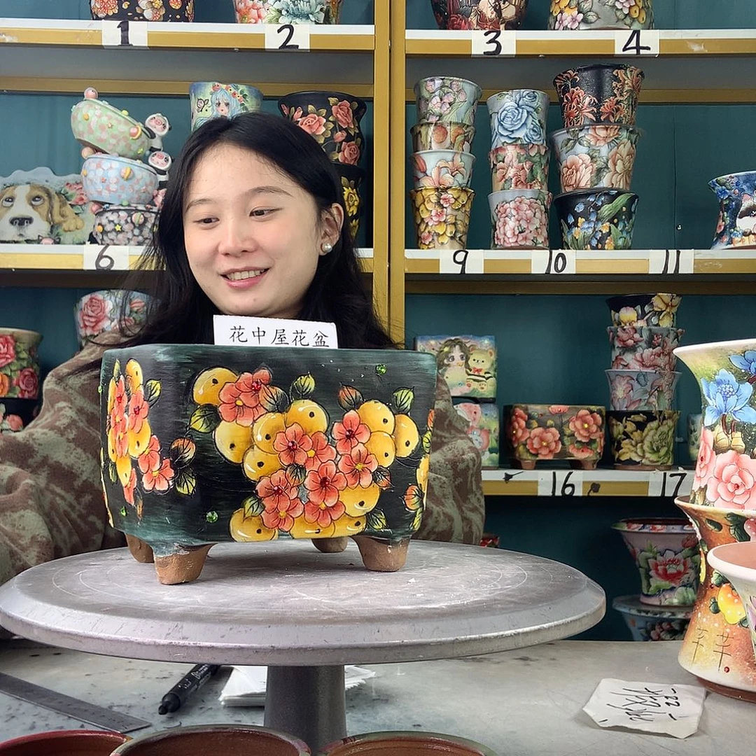 秘***使陶景德镇手工花盆175