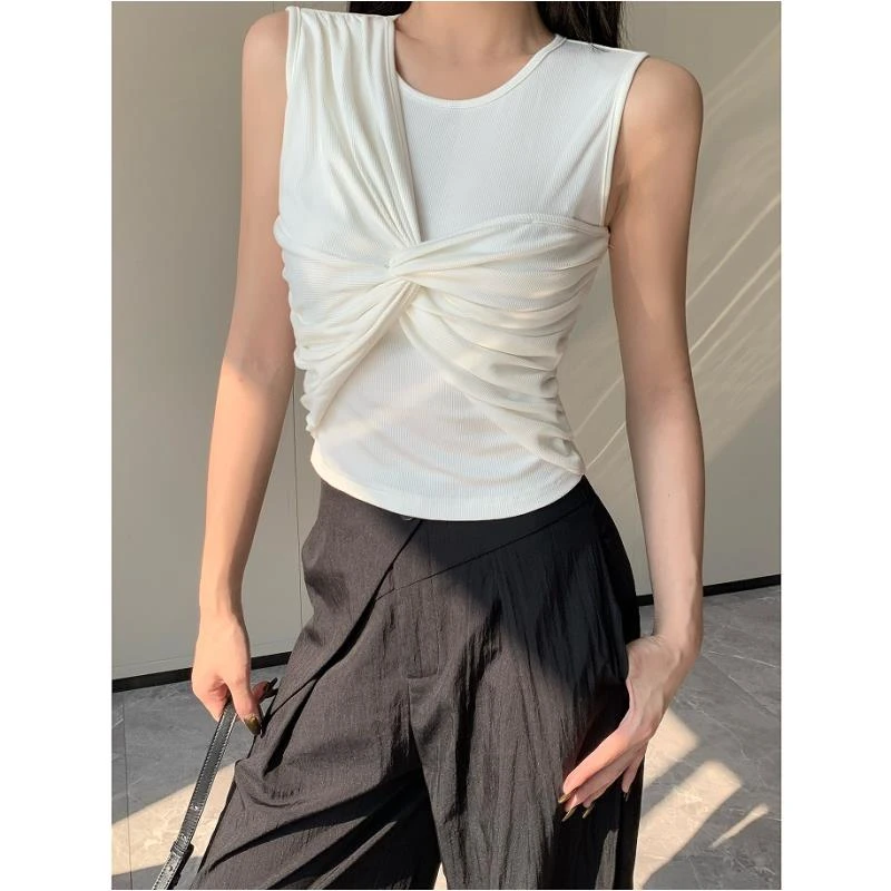 JIJINQI【现货】夏季法式显瘦气质小众时尚百搭背心上衣JC06SZXL028