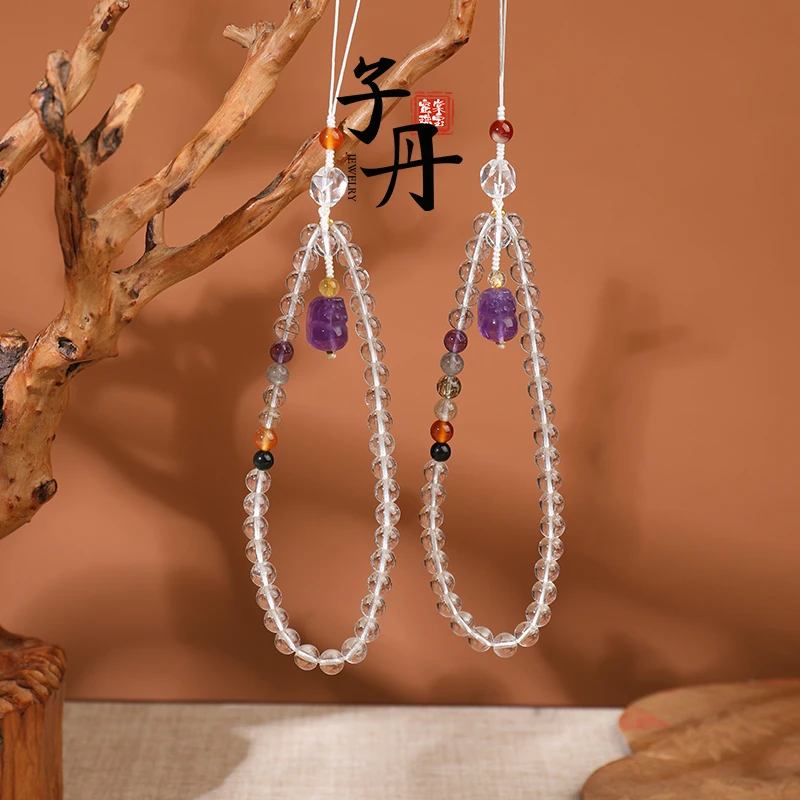 【小乔】白水晶手机挂（多样性发/发一个）F2-205