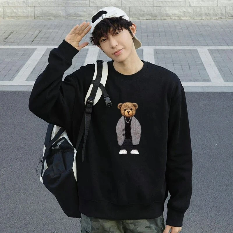 仓石一树潮牌加绒卫衣男士体恤春秋冬季宽松情侣装圆领百搭上衣服