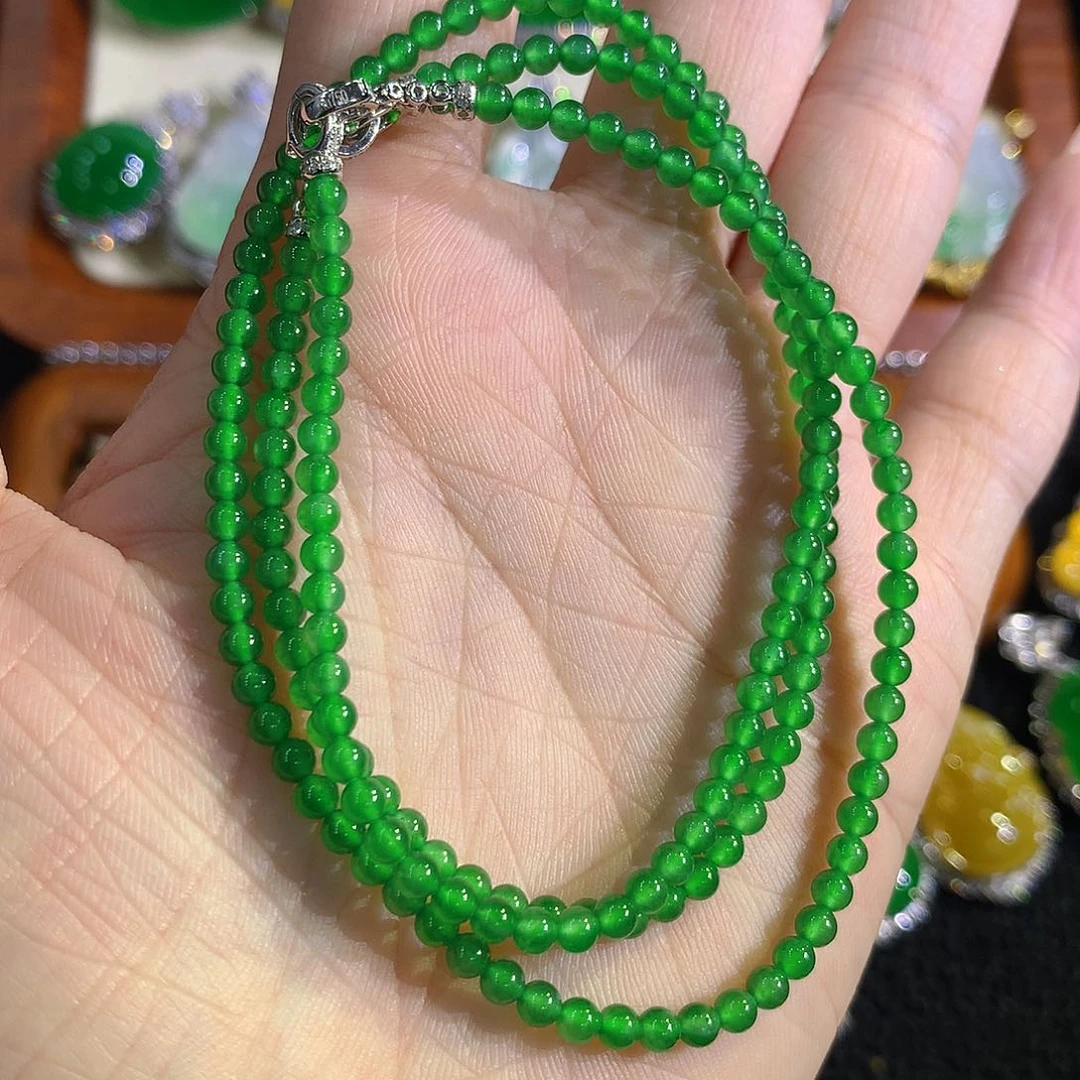 颈饰18K金镶嵌翡翠馨**r