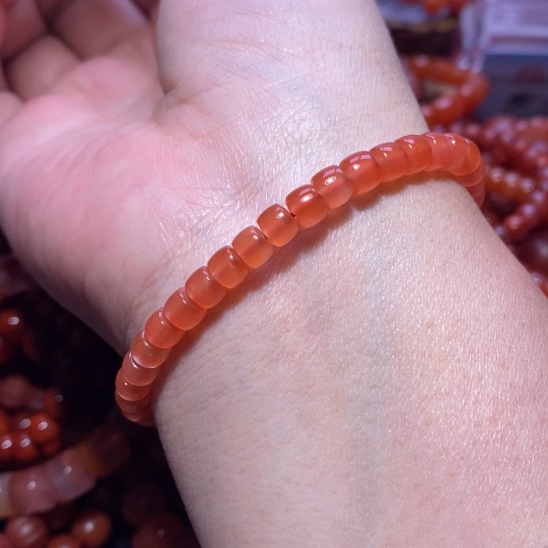 南红玛瑙未镶嵌手链卡5.4