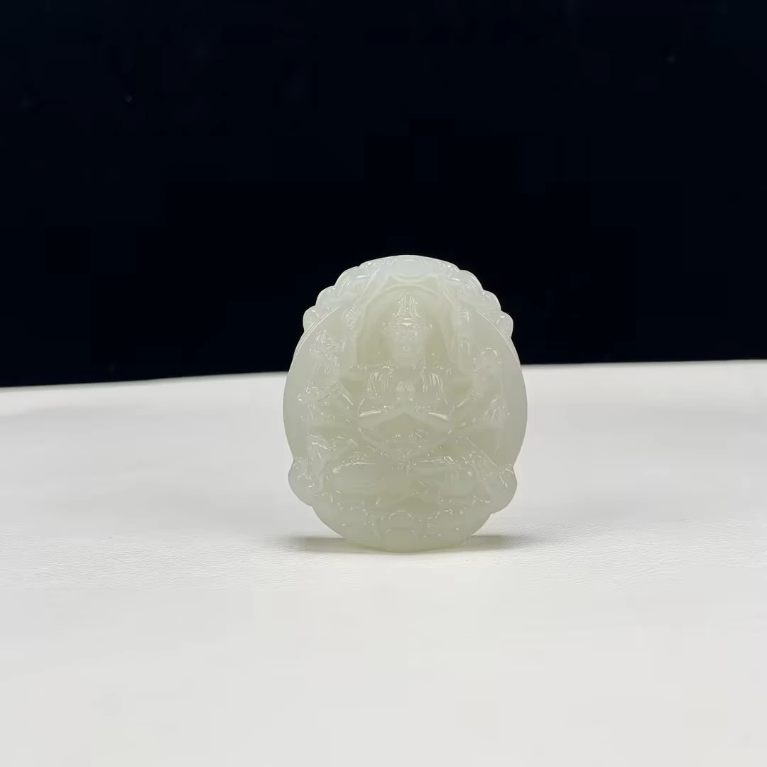 【豫人豫品】和田玉吊坠白晴千手观音h641