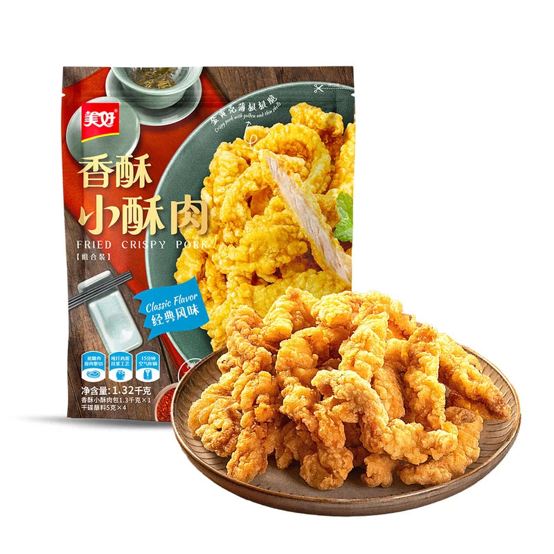美好 香酥小酥肉 1.32千克(香酥小酥肉包1.3千克x1,干碟蘸料5克x4)炸酥肉