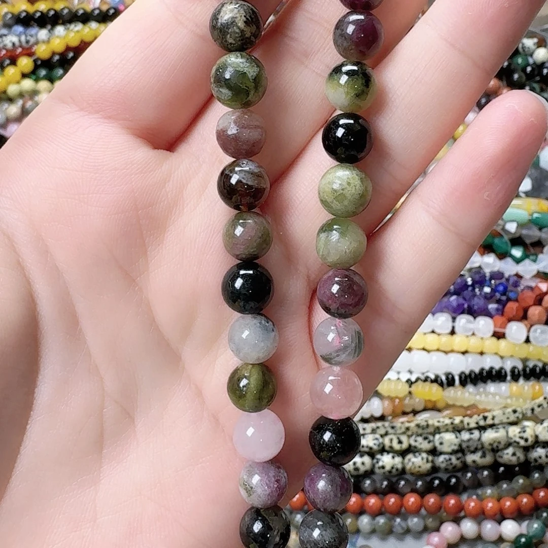 未镶嵌玛瑙/玉髓珠宝半成品卡8碧玺一条