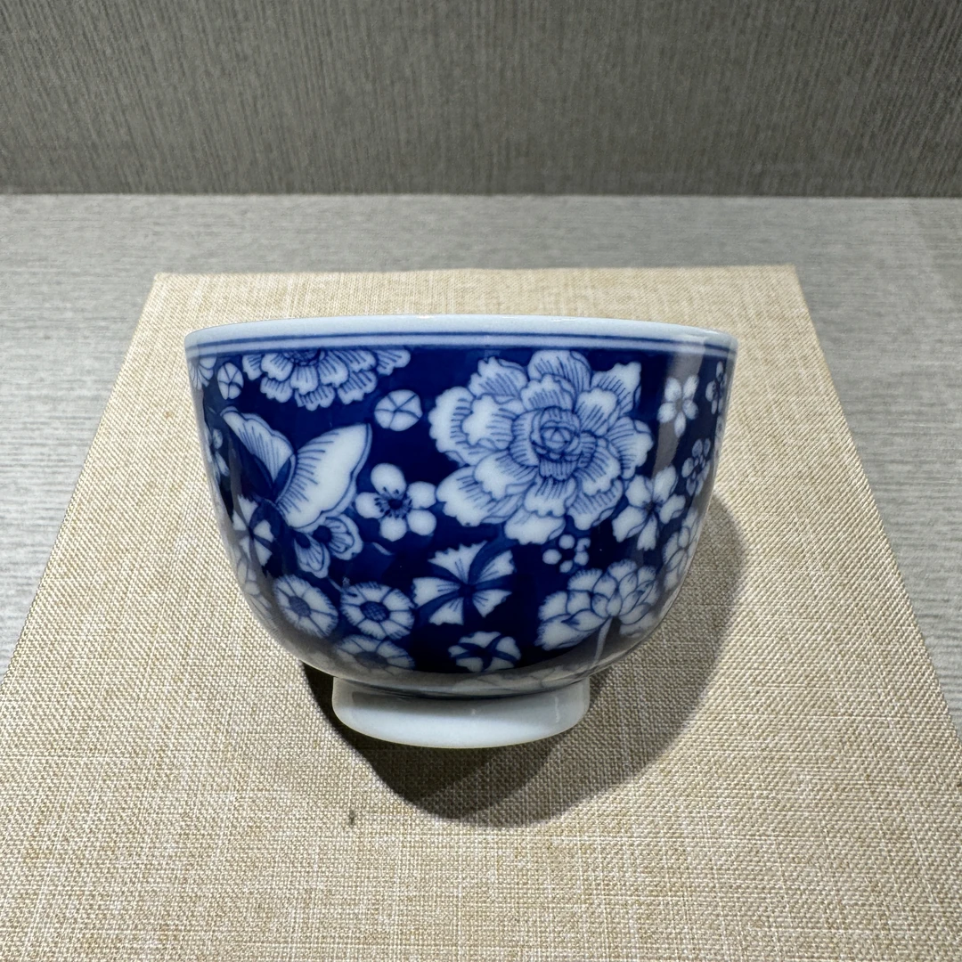 万花杯 青花140cc 戴李平制TC002