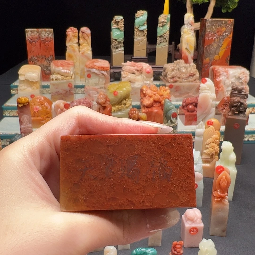 寿山石印石红*轩手工制作