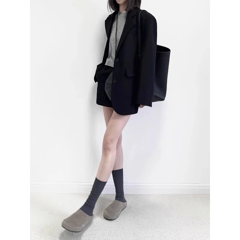 黑色西装外套女小个子2025春秋季新款韩系高级感短款气质西装女