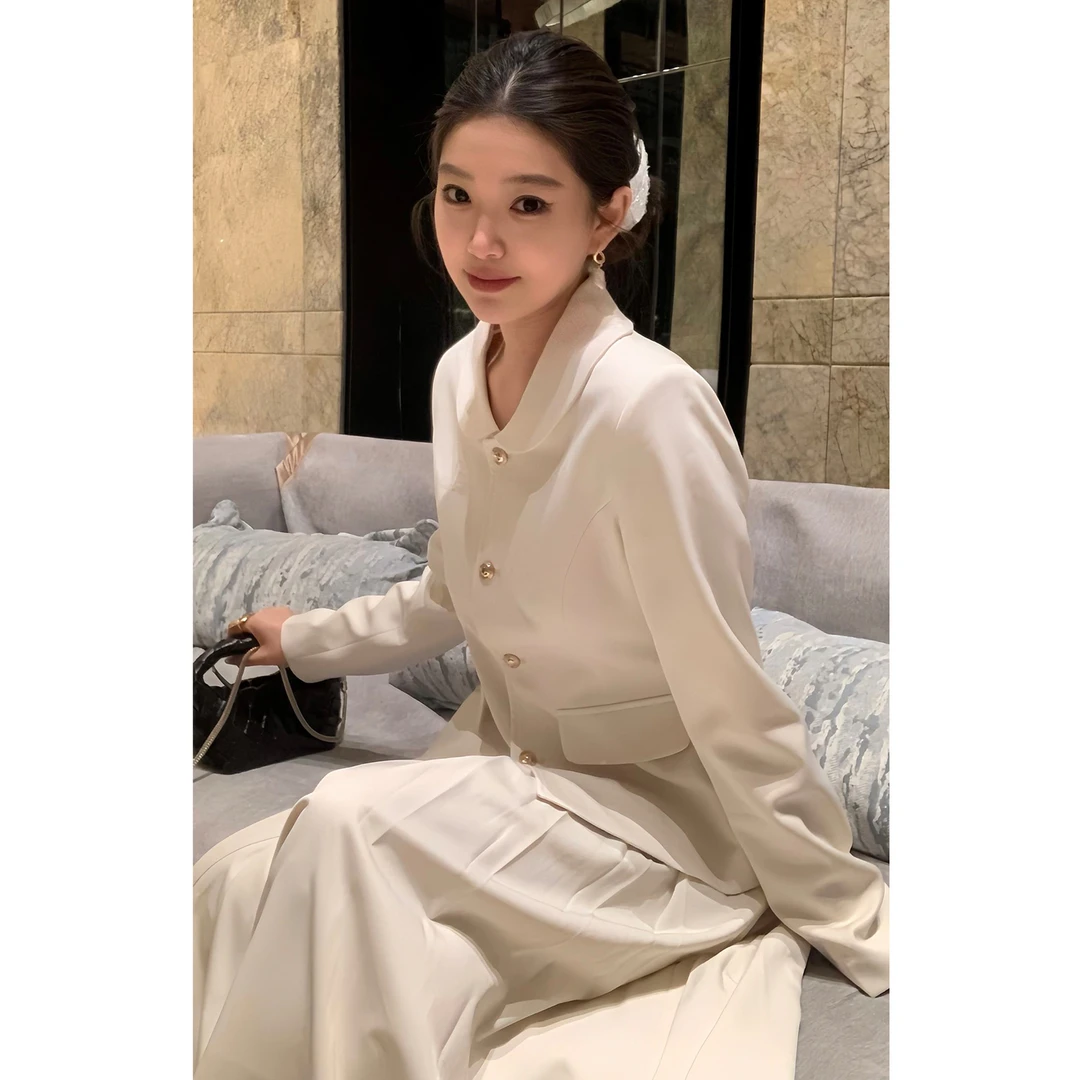 法式名媛富家千金小香风连衣裙子女2025秋冬季新款高级感套装长裙