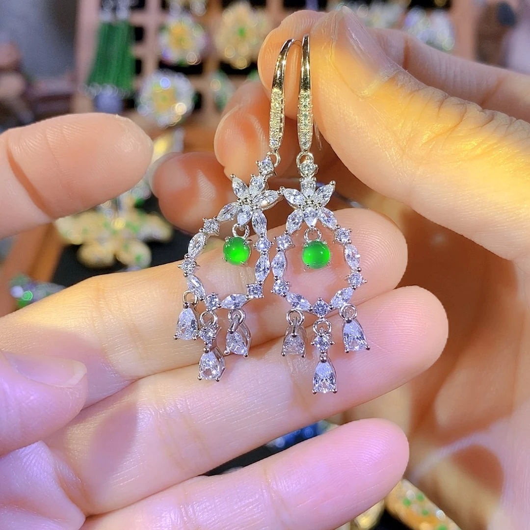 银S925镶嵌挂件翡翠