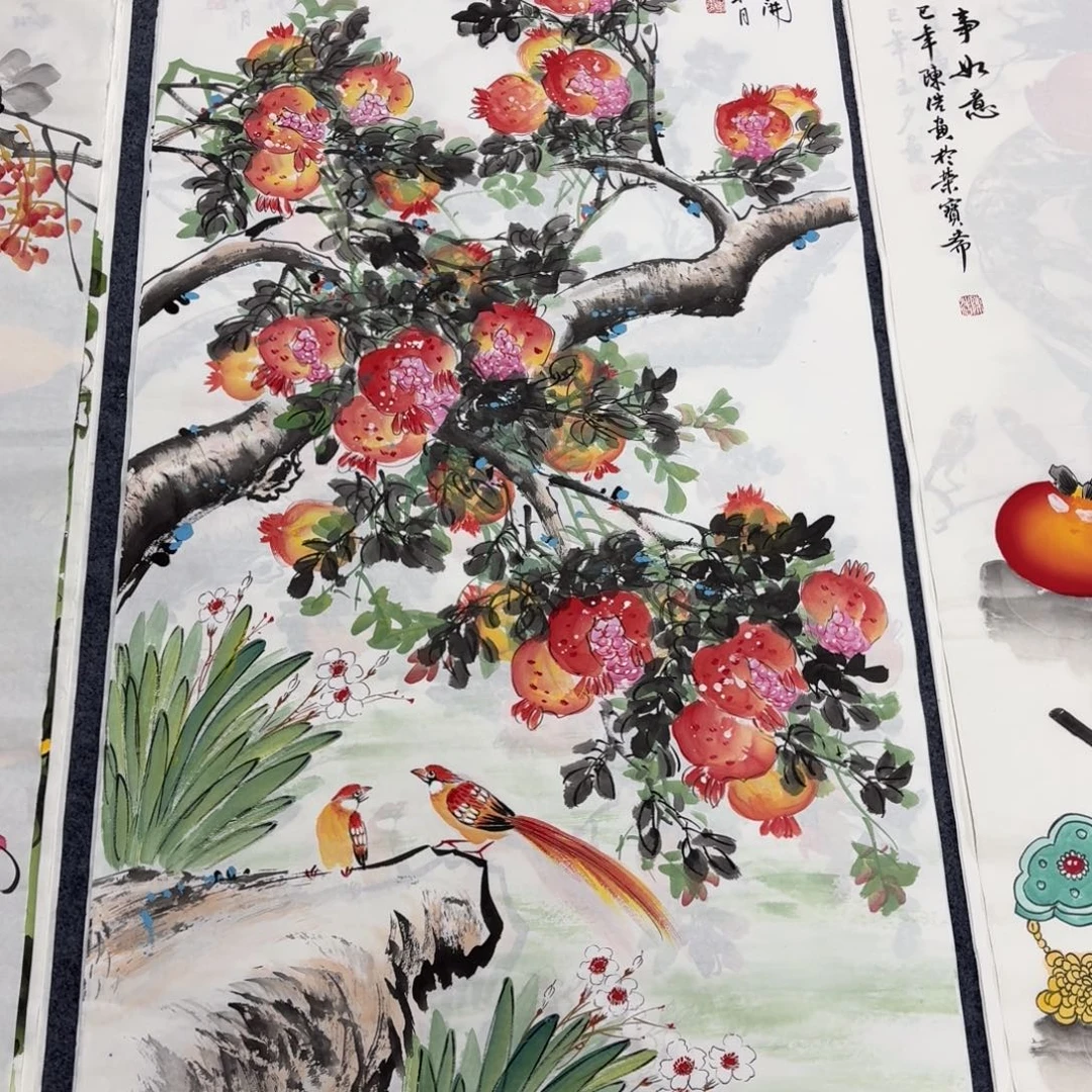 国画140×70手绘画画画